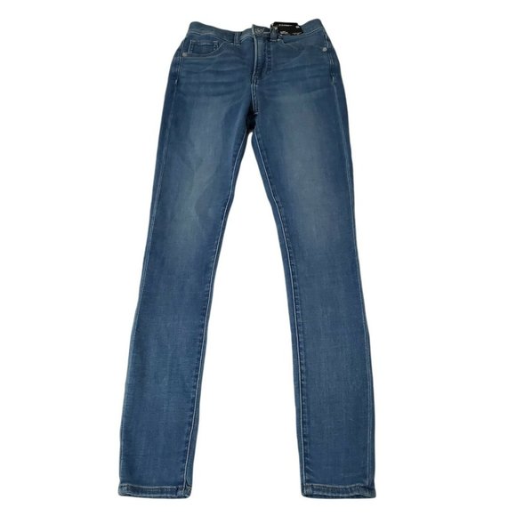 Express Skinny High Rise Jean 0L Long Womens Medium Wash NWT